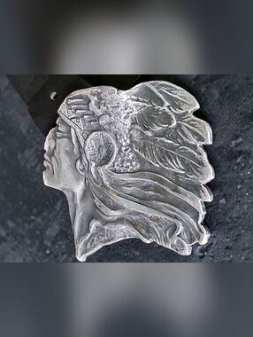 Vintage - Indian Chief Belt Buckle Silver Tone Made In USA Indiana Metal Craft
